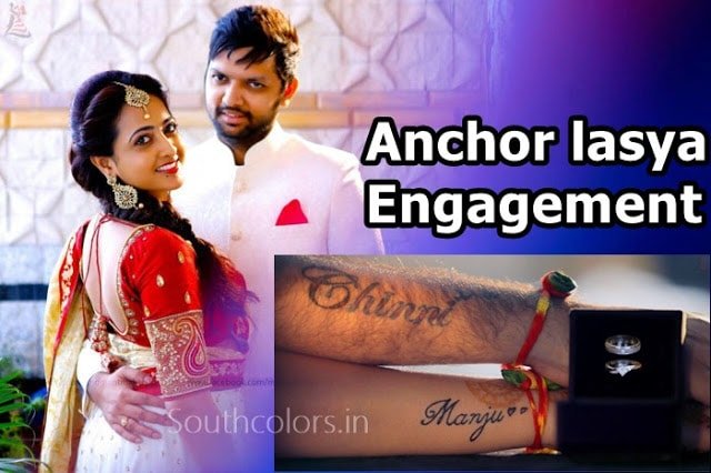 anchor-lasya-engagement-photos-southcolors.in Anchor lasya Engagement with Her Soulmate Manjunath