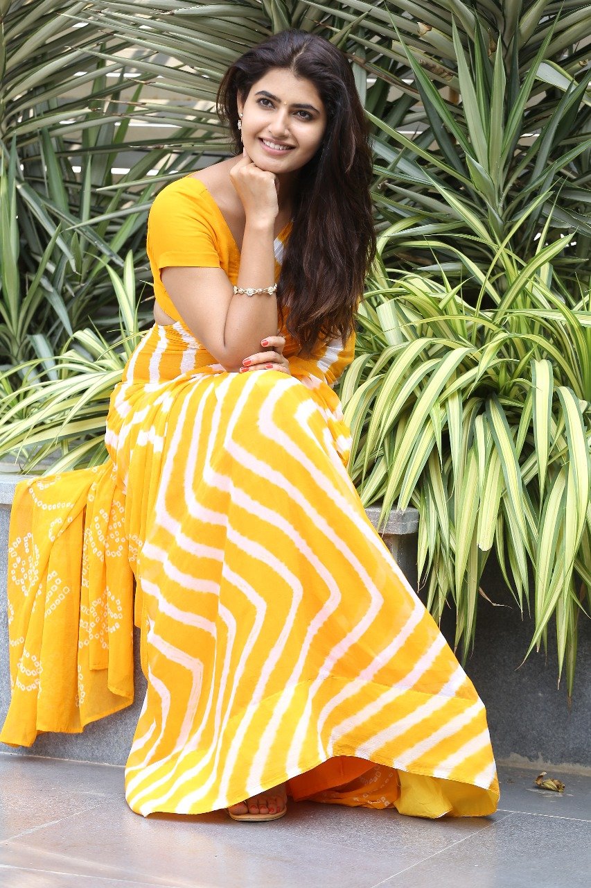 actress ashima narwal latest photos in yellow saree 2