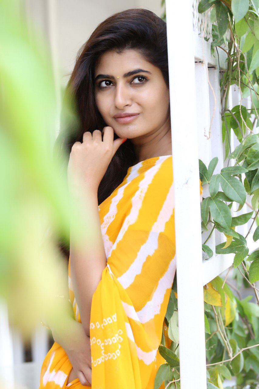 actress ashima narwal latest photos in yellow saree 5