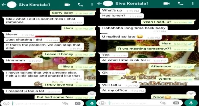 Actress Sri Reddy Revealed Koratala Siva WhatsApp Chats