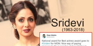 Actress Sridevi wins Best Actress National Award Posthumously