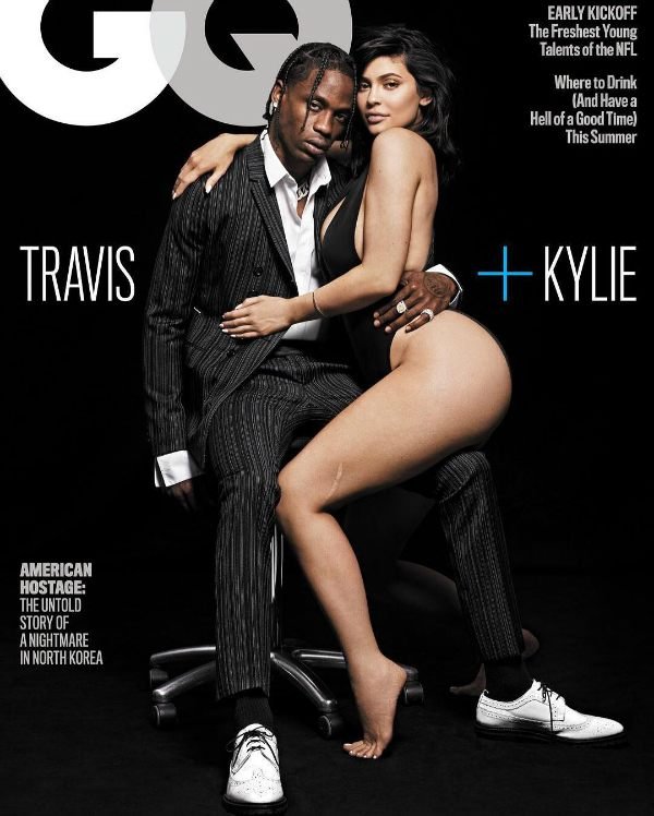 kylie jenner hot pose with boyfriend travis scott for gq magazine cover 3